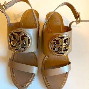 Like new Tory Burch Wedge sandals.  size 7
